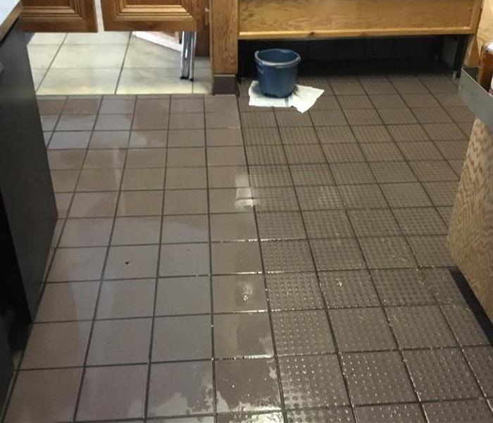water all over restaurant floor from pipe break